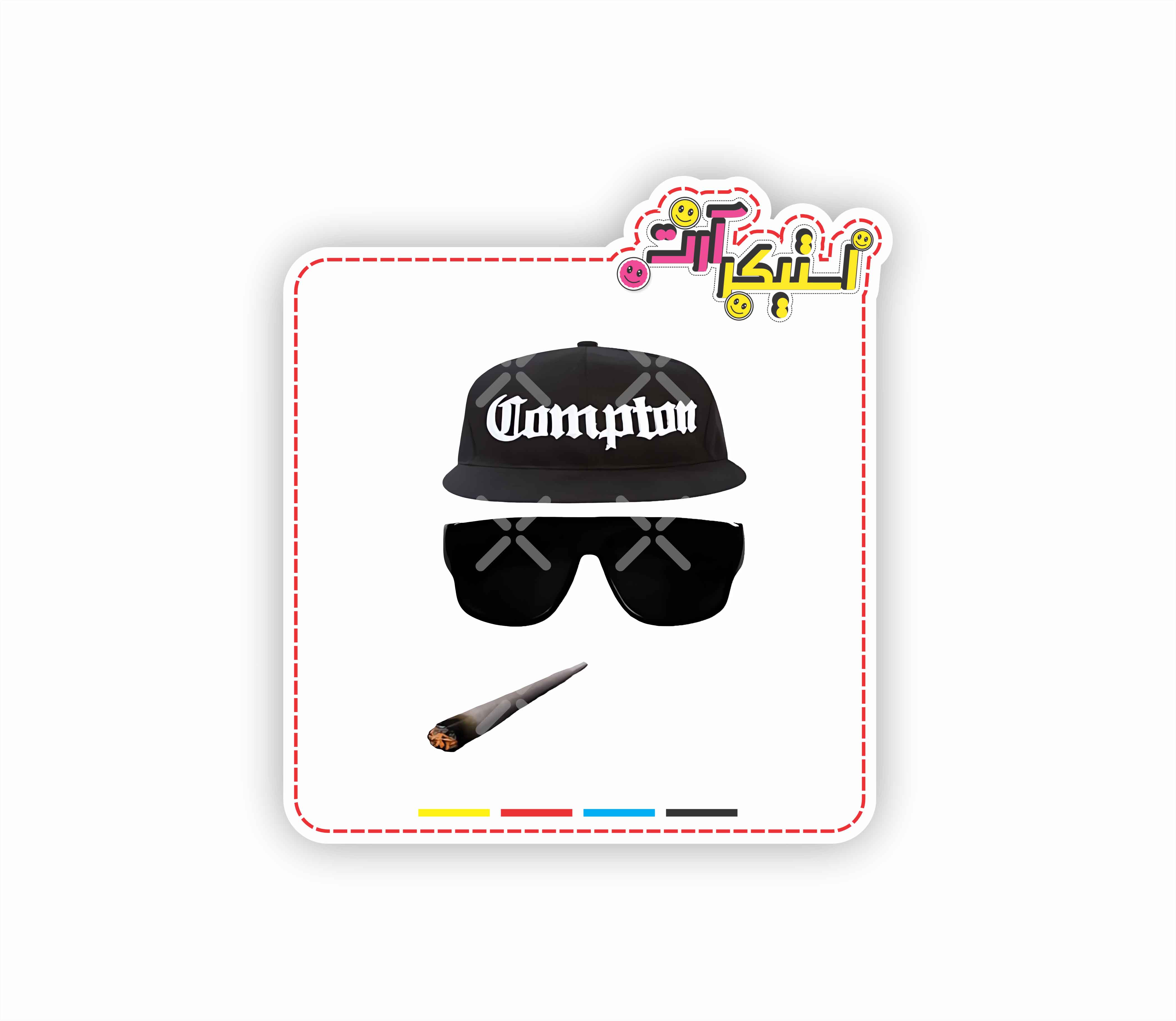 استیکر تکی رپ گنگستا – طرح Compton مینیمال