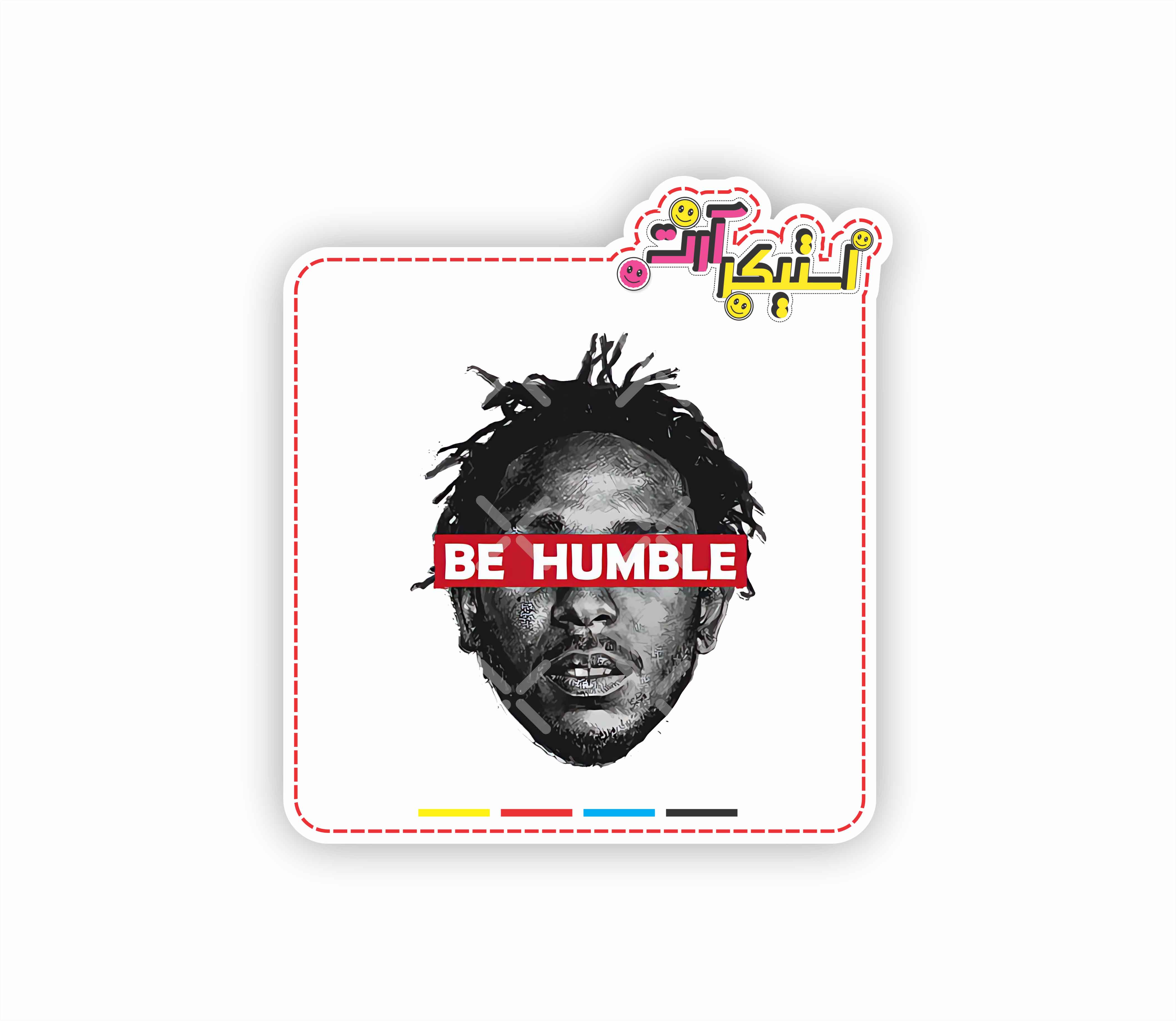 استیکر تکی BE HUMBLE – طرح مینیمال هیپ‌هاپ
