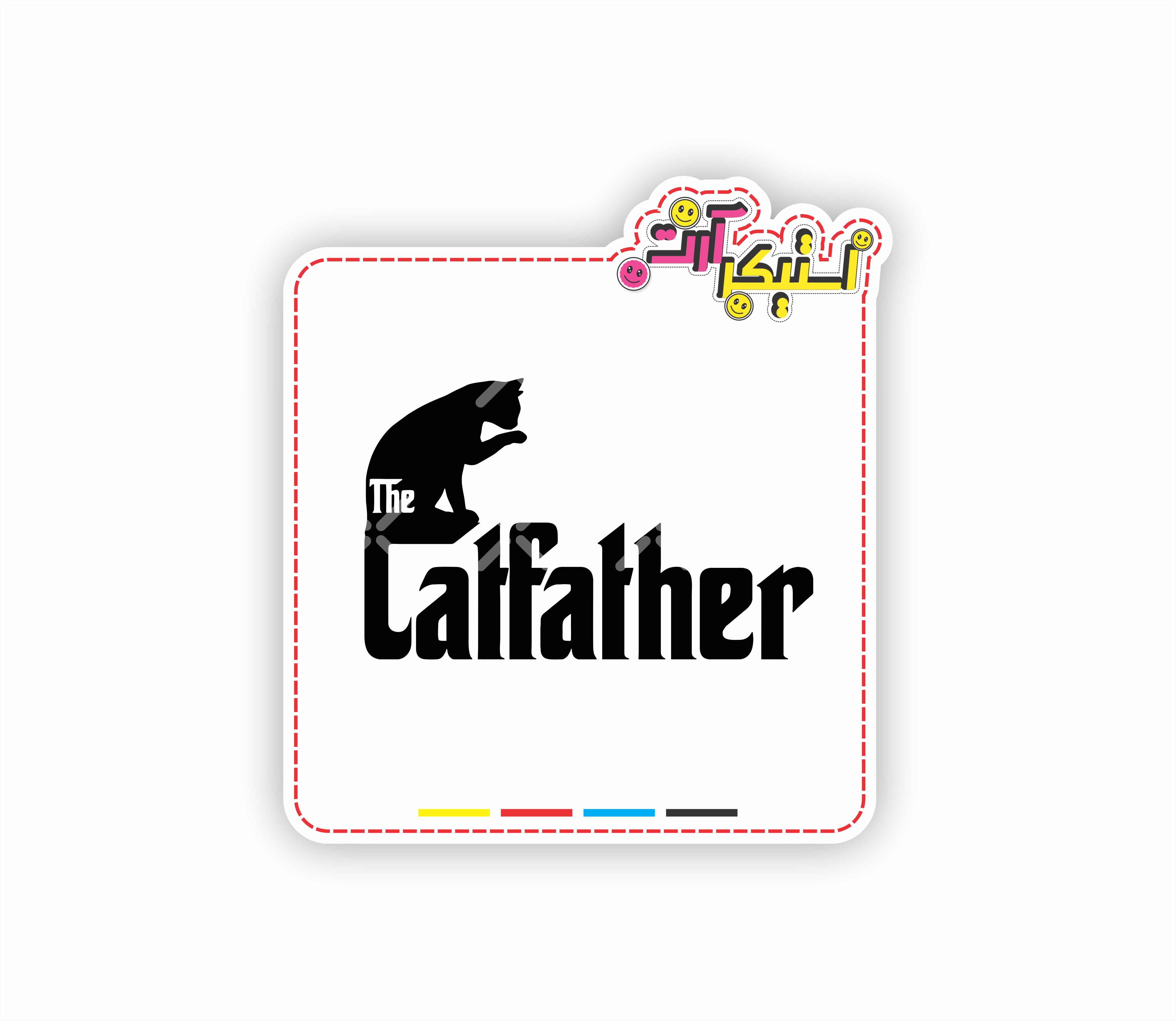 استیکر تکی The Catfather – طرح طنز گربه‌ای